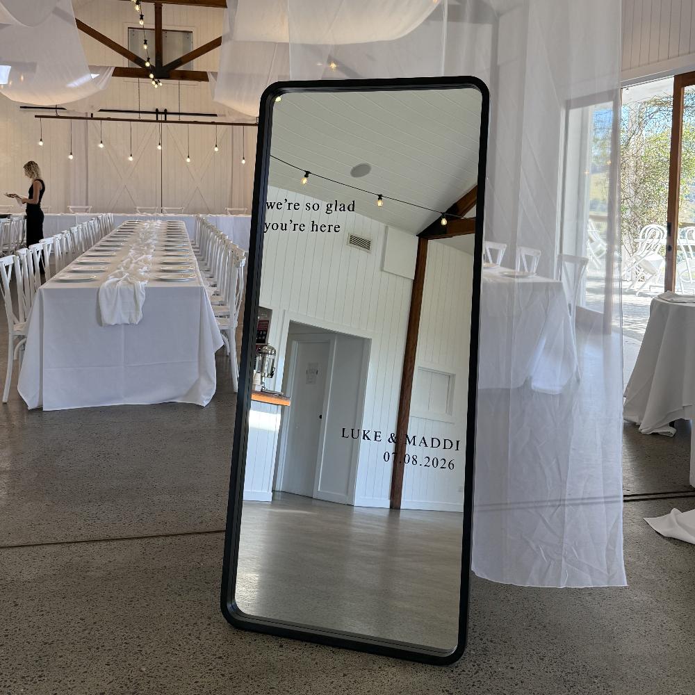 Freestanding Mirror with Decals