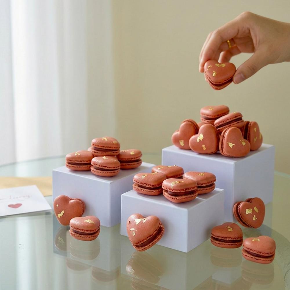 Heart-shaped Pink Macaron Box – 36Pcs Dessert Catering