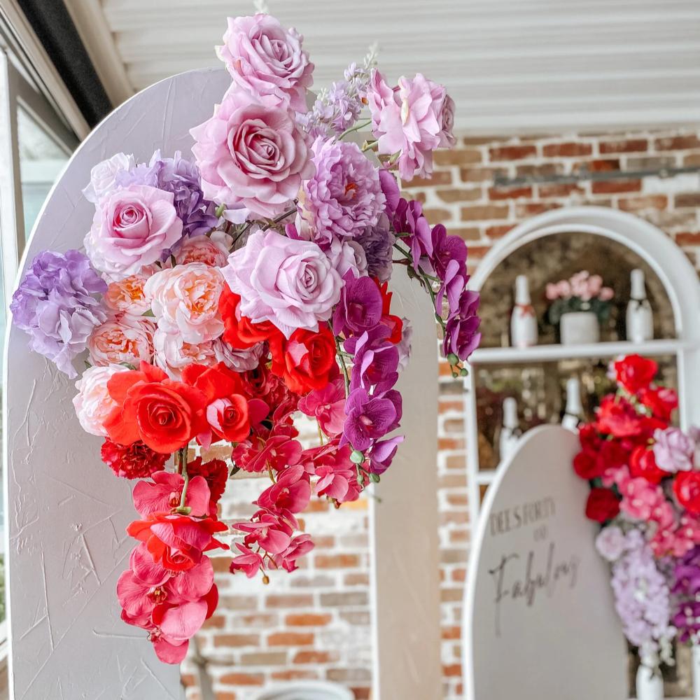 Faux Backdrop Flower Arrangement
