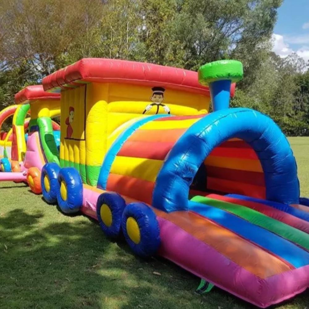 Train Inflatable Obstacle Course with Slide