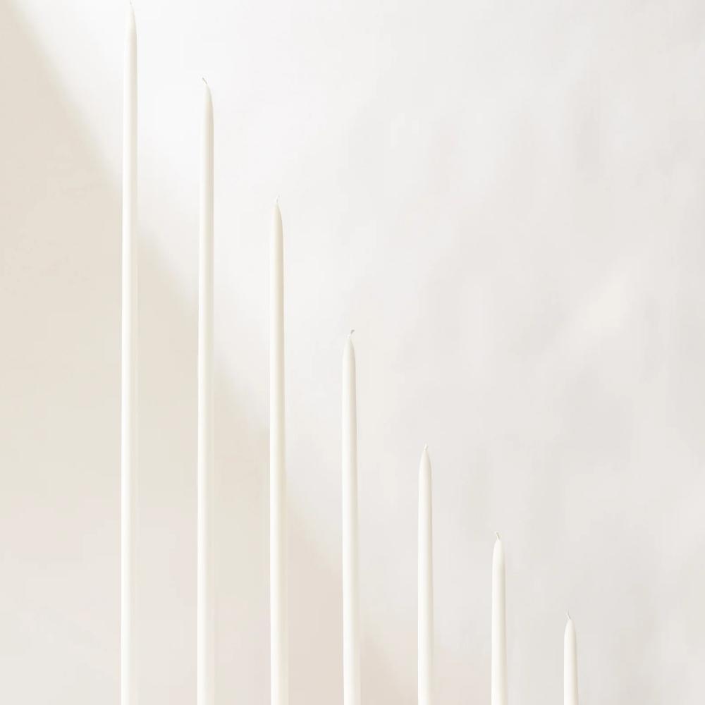 White Taper Candles - 60cm - PAIR