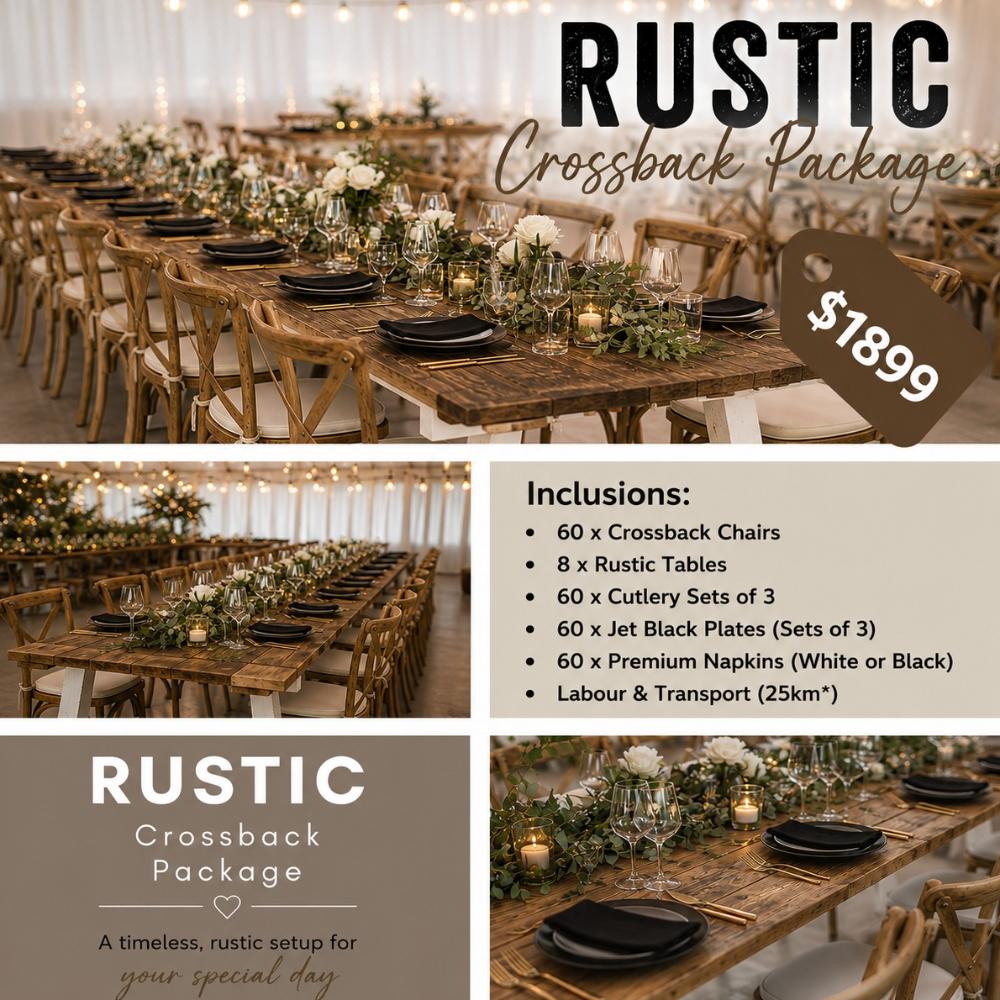 Wedding Package - Rustic Crossback Package
