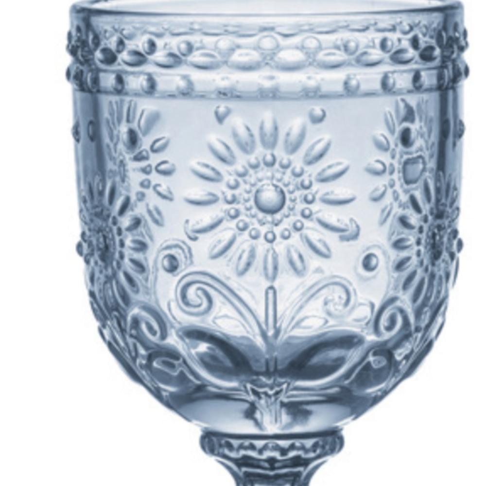 Blue glass goblet