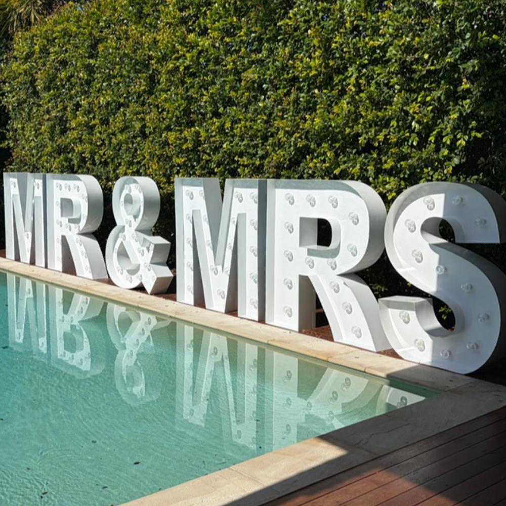 MR & MRS Light Up Letters