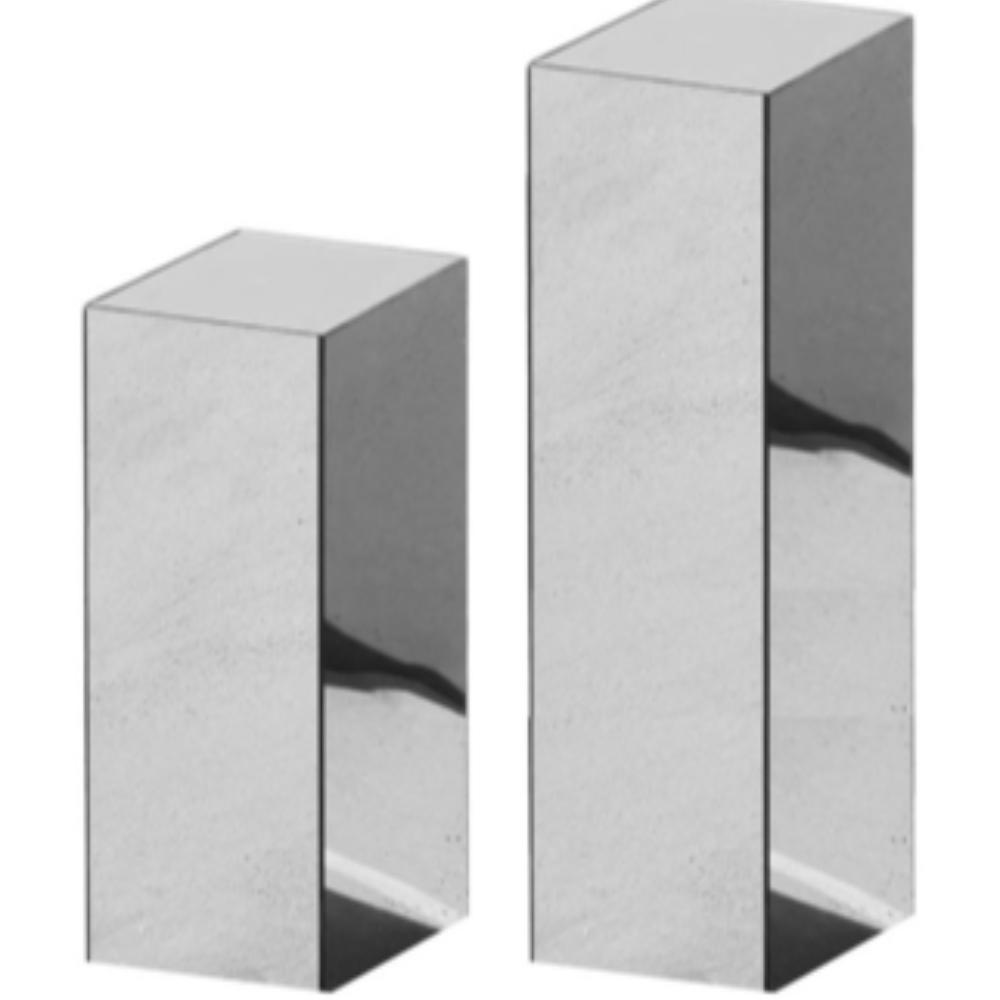 Plinths silver mirror set