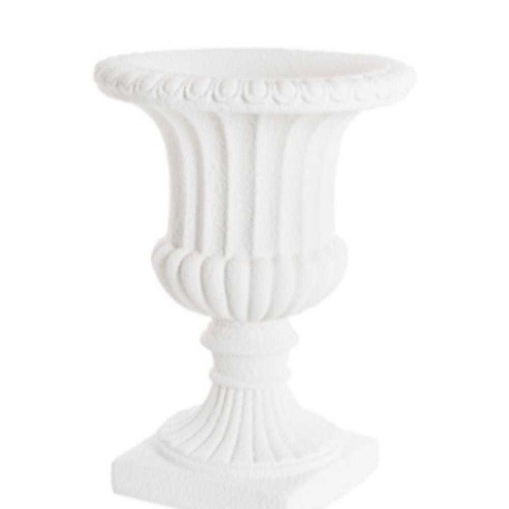 White Textured Flower Urn