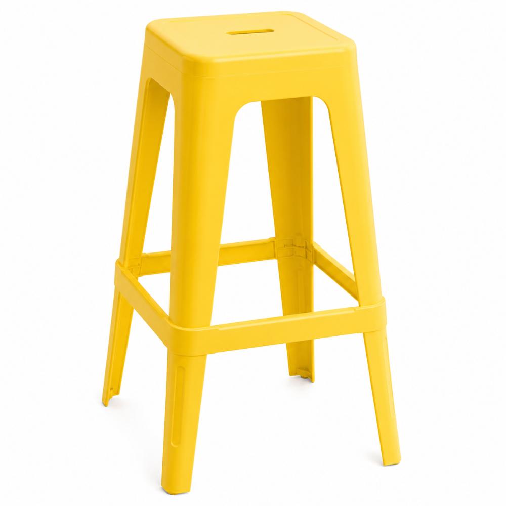 Stool - Tall Polypropylene Replica Tolix Stool in Yellow