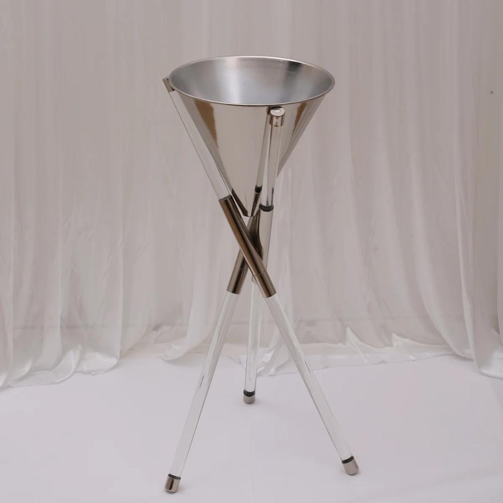 Amelia Tripod Floral Stand - Silver, 82cm High (S)