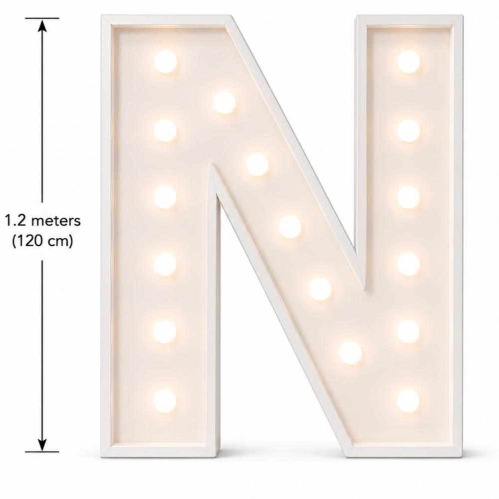 LED 1.2m Light Up Letter 'N' White