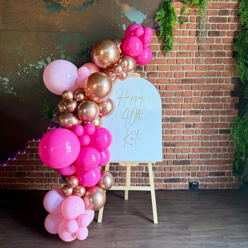 Easel With Balloons And Venue Balloons