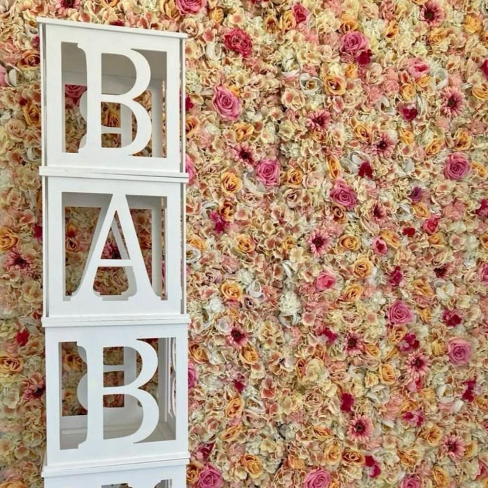Baby Shower MDF White Decor Boxes B A B Y
