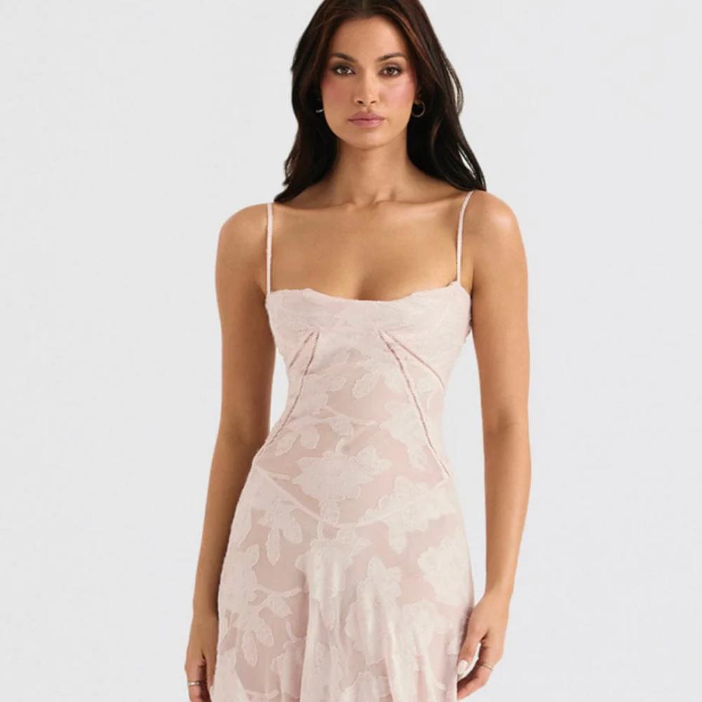 House of CB Seren - Baby Pink Maxi Dress Size S
