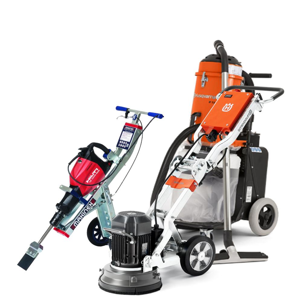 Tile Remover And 280mm Floor Grinder Package Including Vacuum