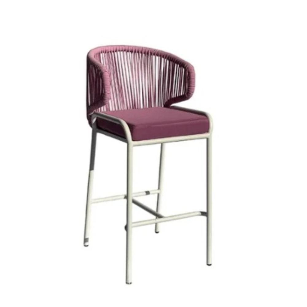 Chair - High Stool Outdoor Fuchsia Rope Chair