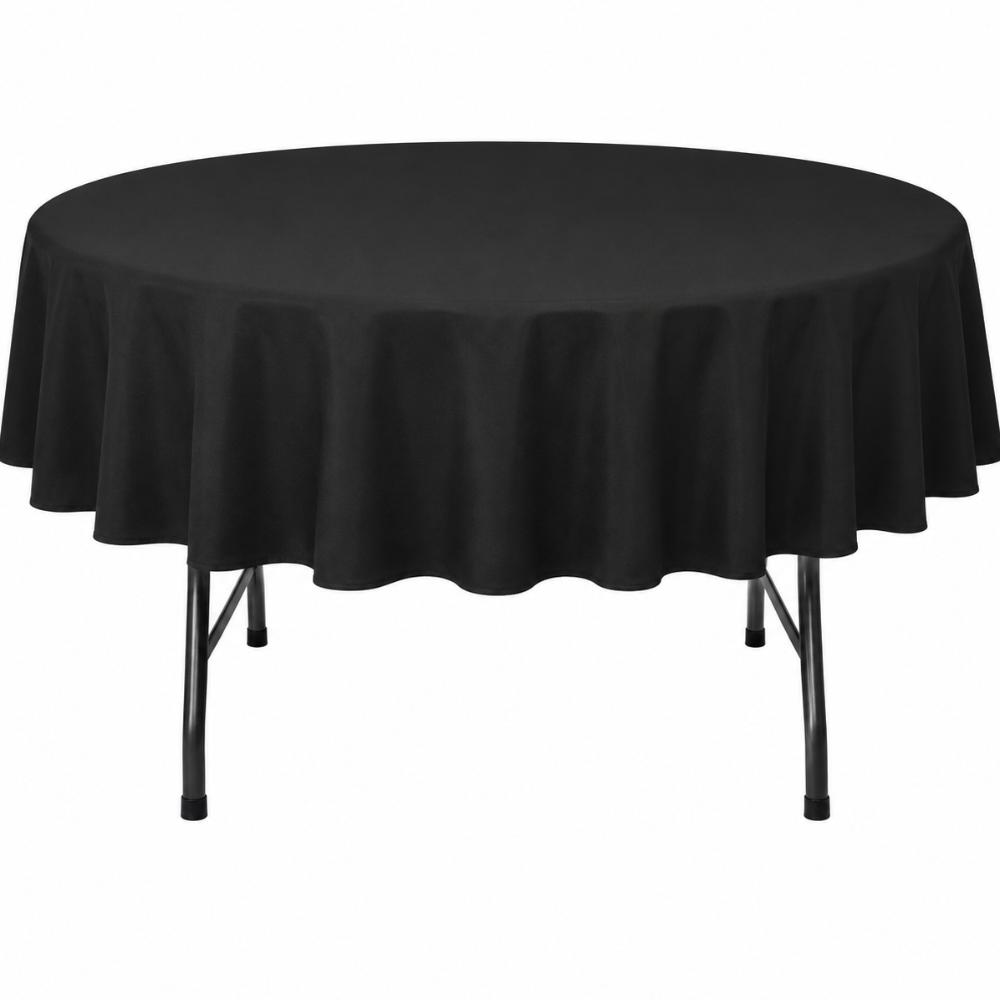 Tablecloth Black 2.7m Round  (Commercial Grade, Laundered including professional pressing)