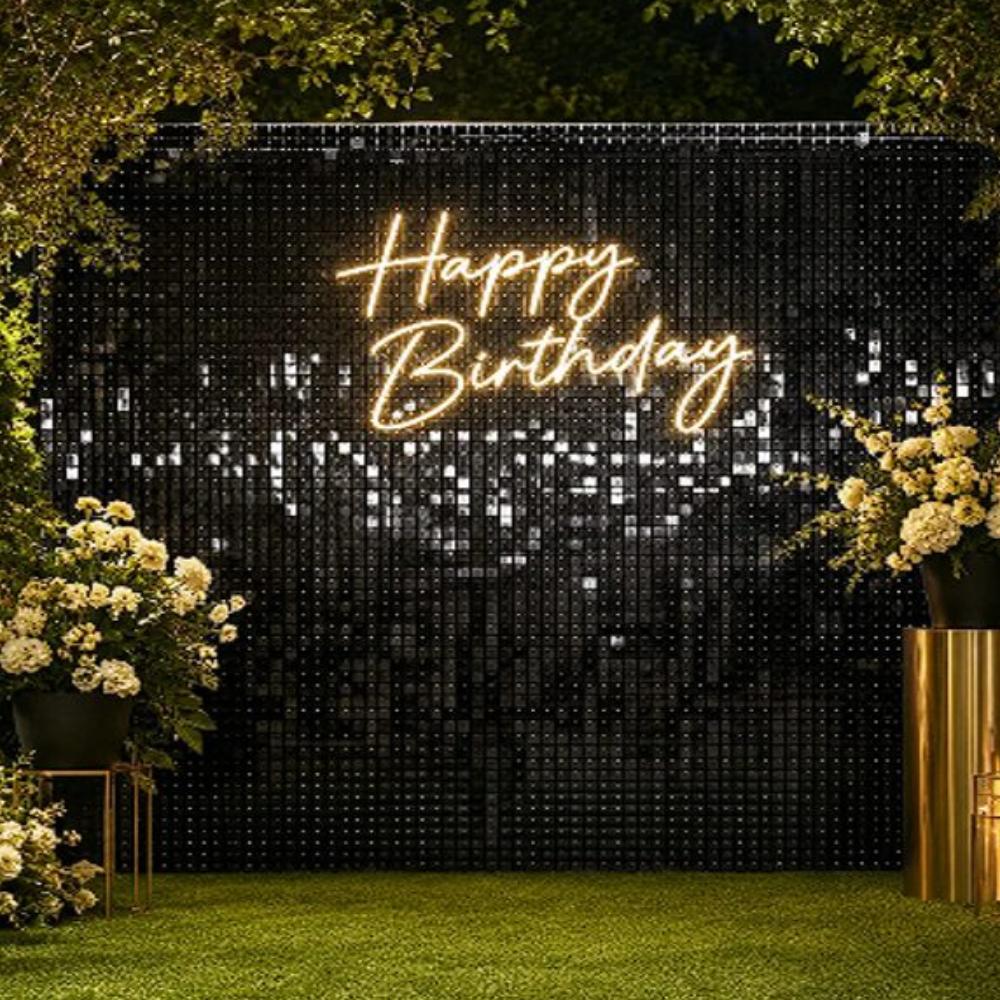 Backdrop - Black Shimmer Tile Wall 2x1.5 meter