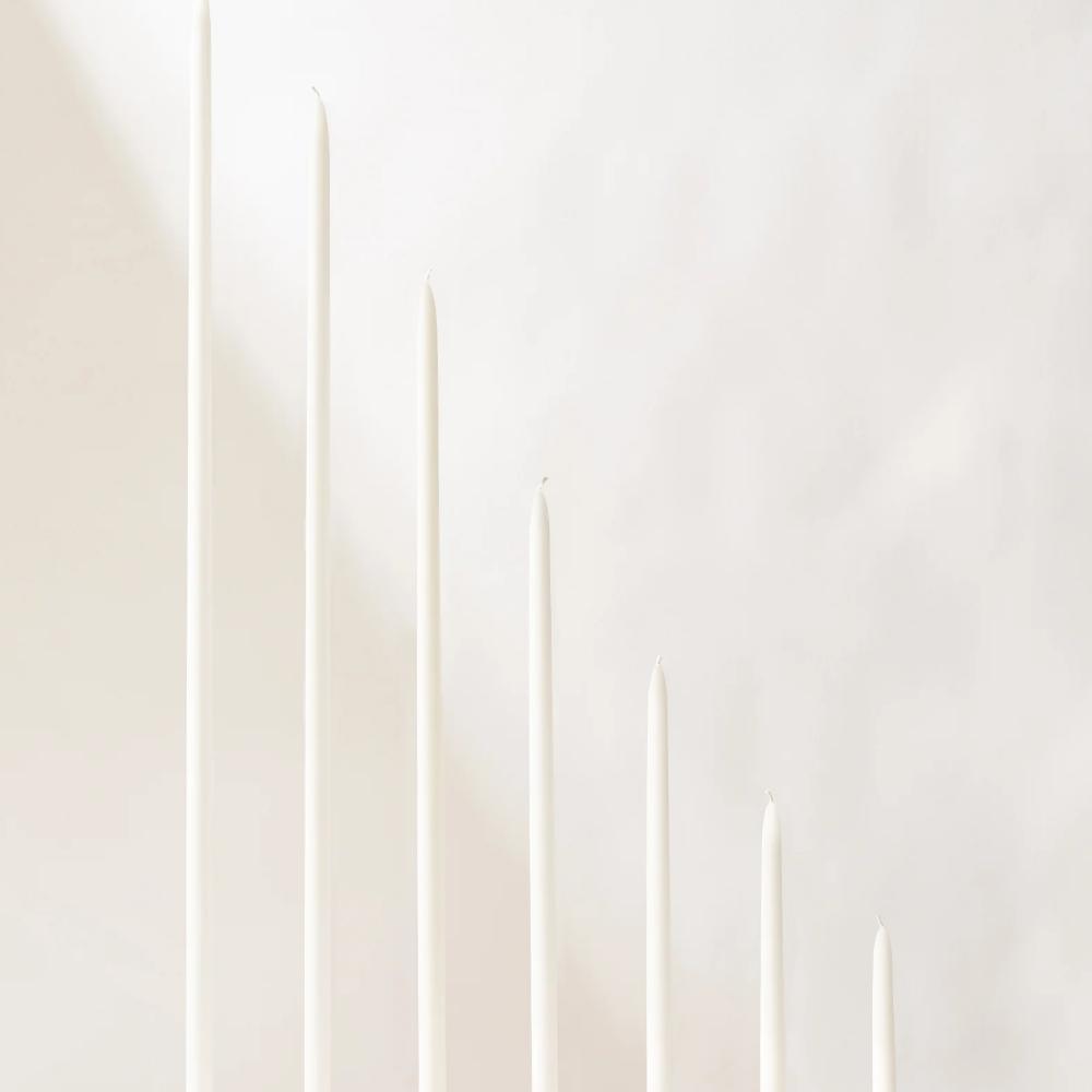 White Taper Candles - 76cm - PAIR