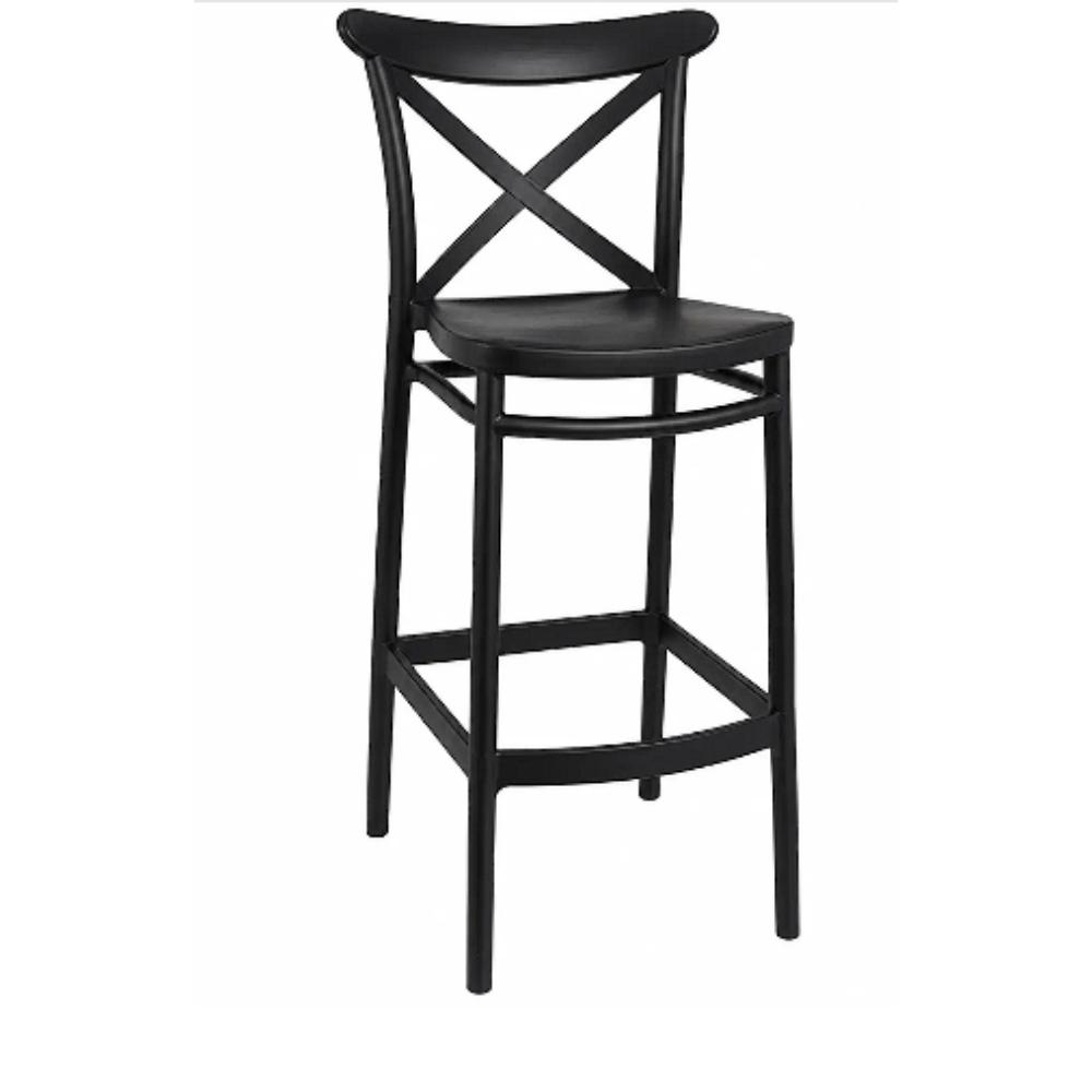 Stool - Black Crossback Resin Bar Stool