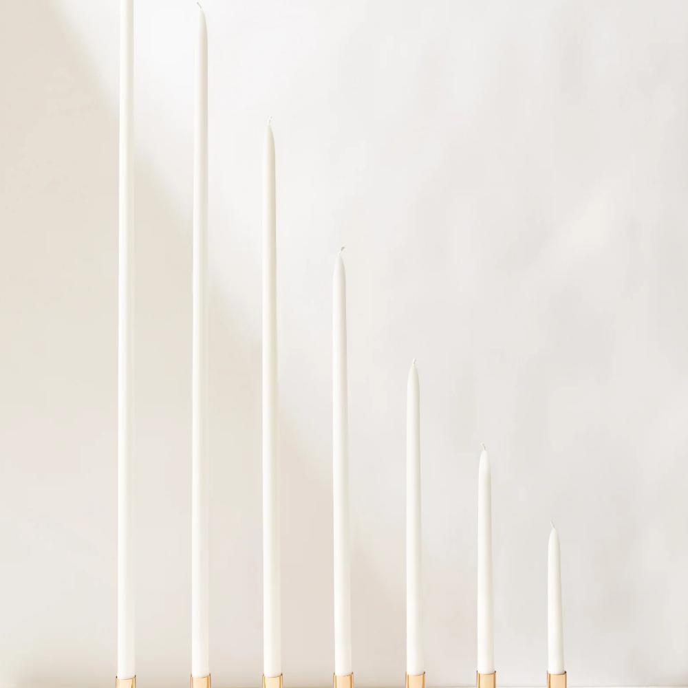 White Taper Candles - 90cm - SINGLE CANDLE