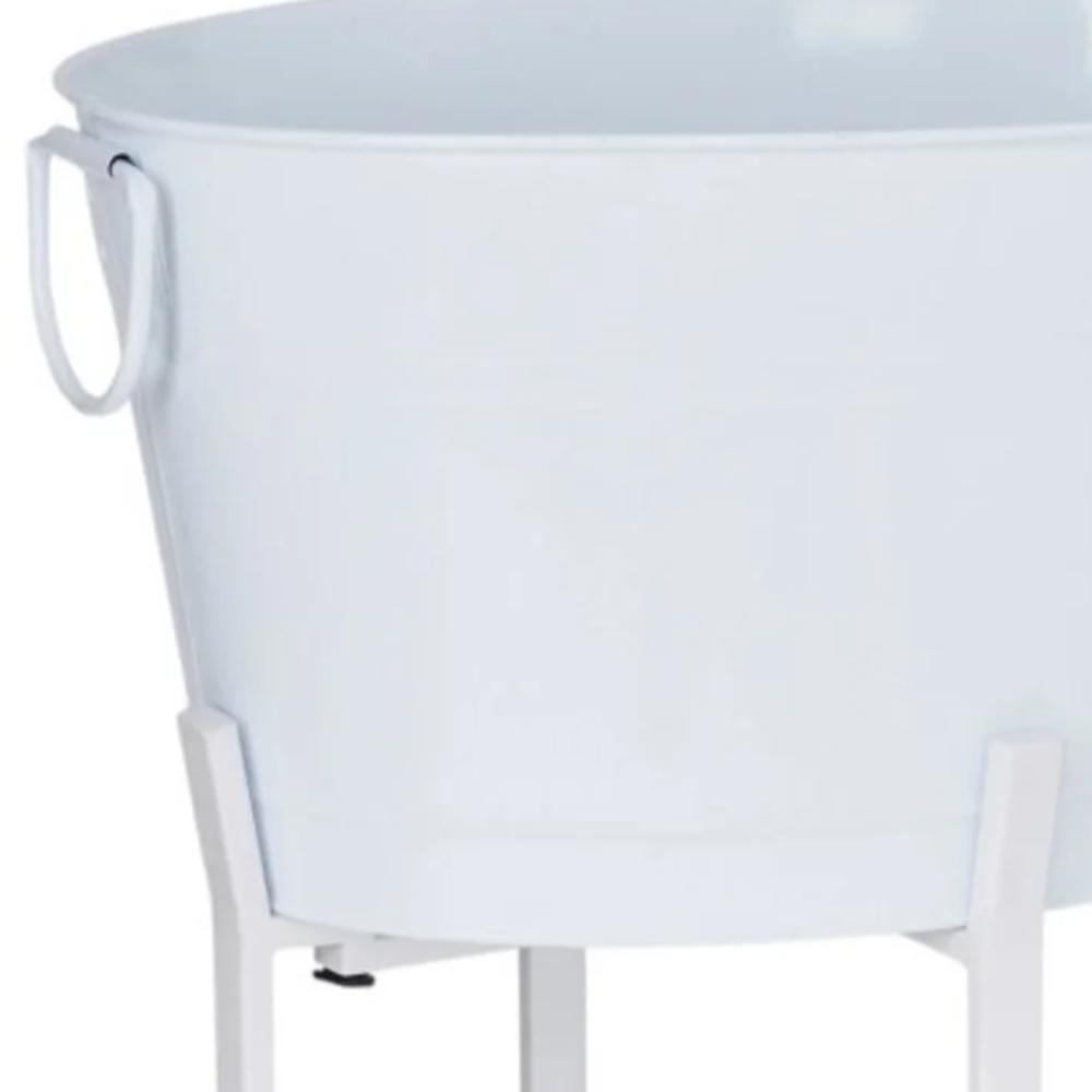 White Ice Bucket with Stand
