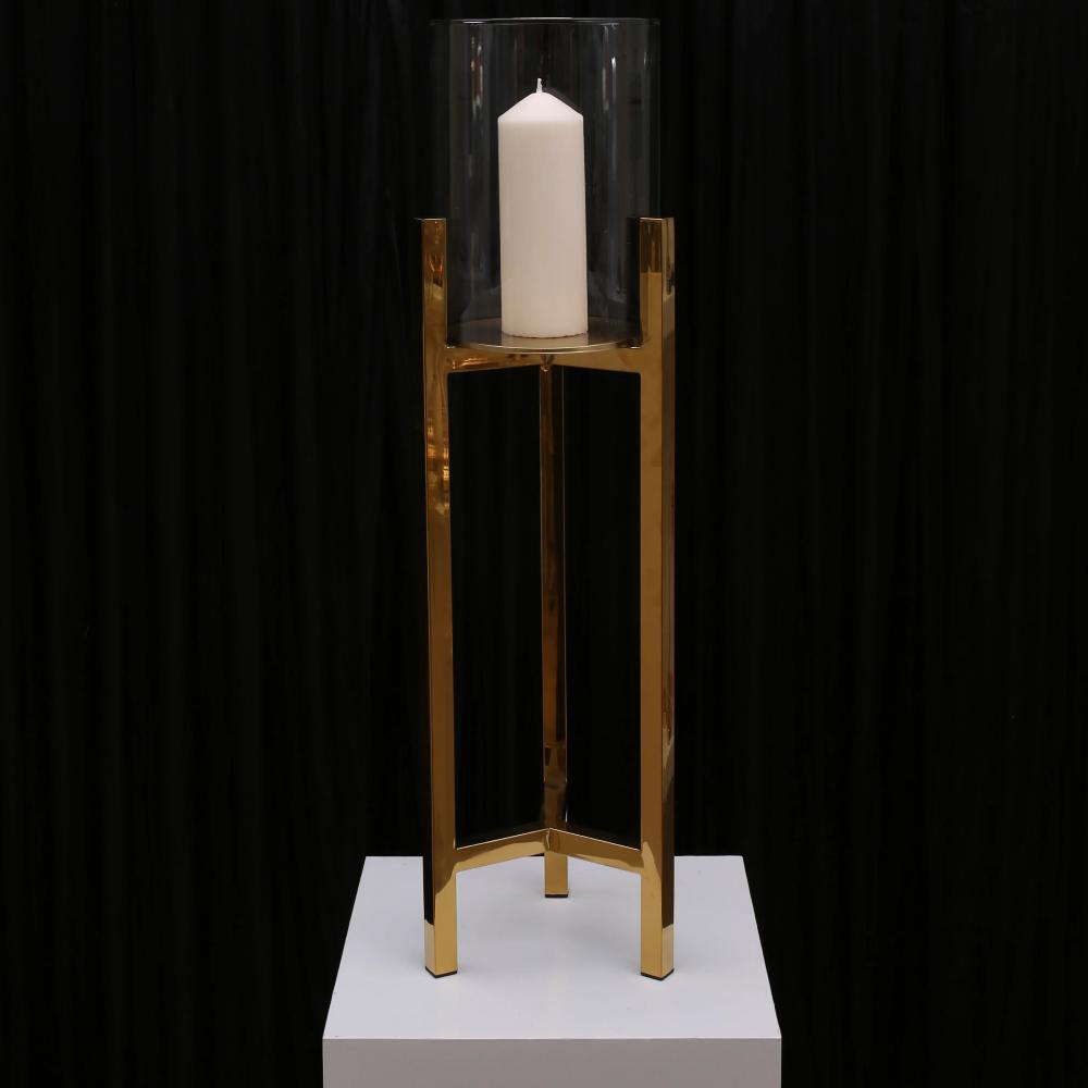 Veronica Pillar Candleholder - Large / Gold