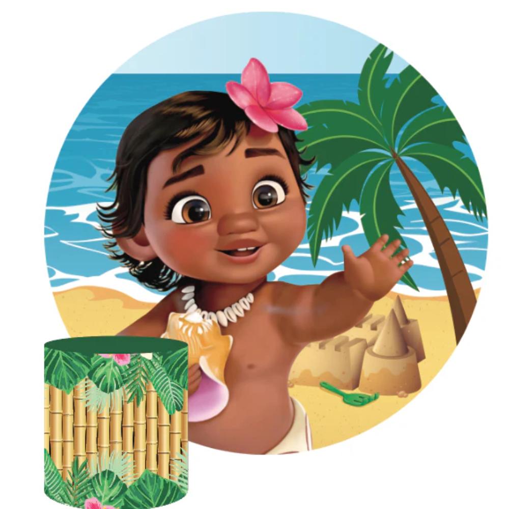 Moana Baby Round Backdrop Package