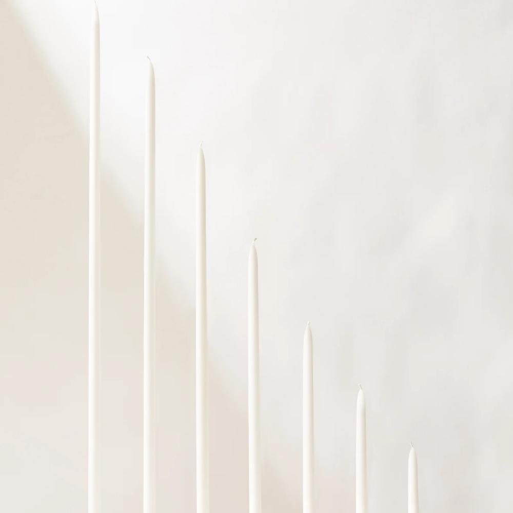 White Taper Candles - 25cm - PAIR