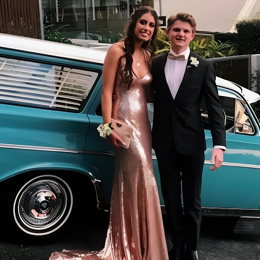 Alamour the Label Rose Gold Long Sequin Gown Size 8