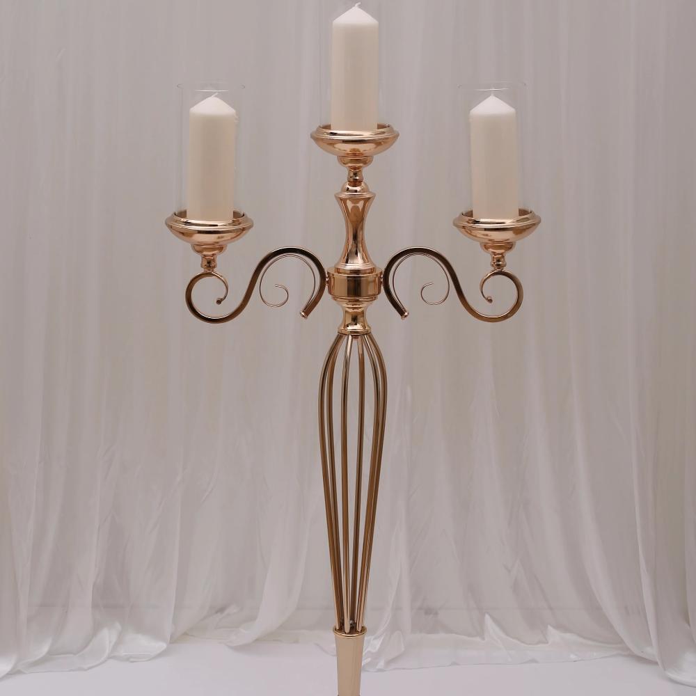 Caitlyn 3 Arm Candelabra Gold