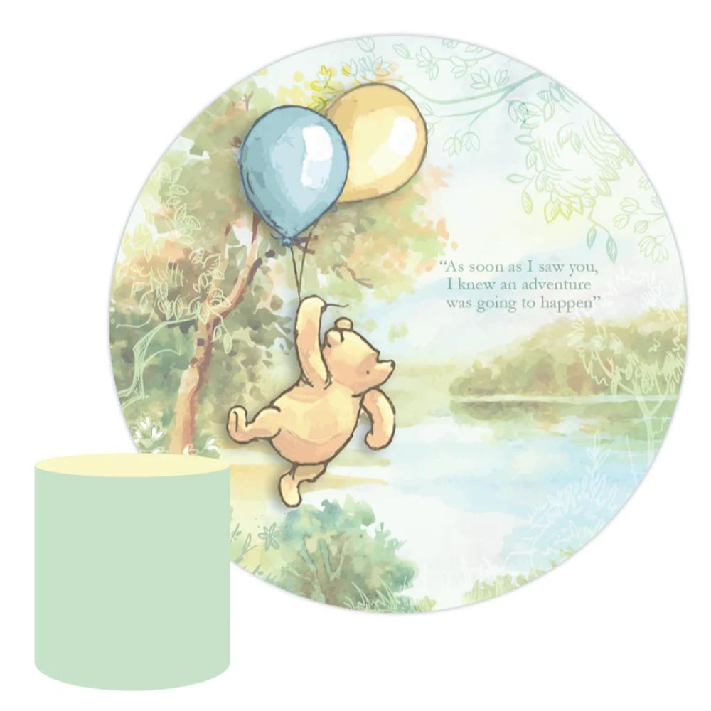Winnie the Pooh Green Round Backdrop package