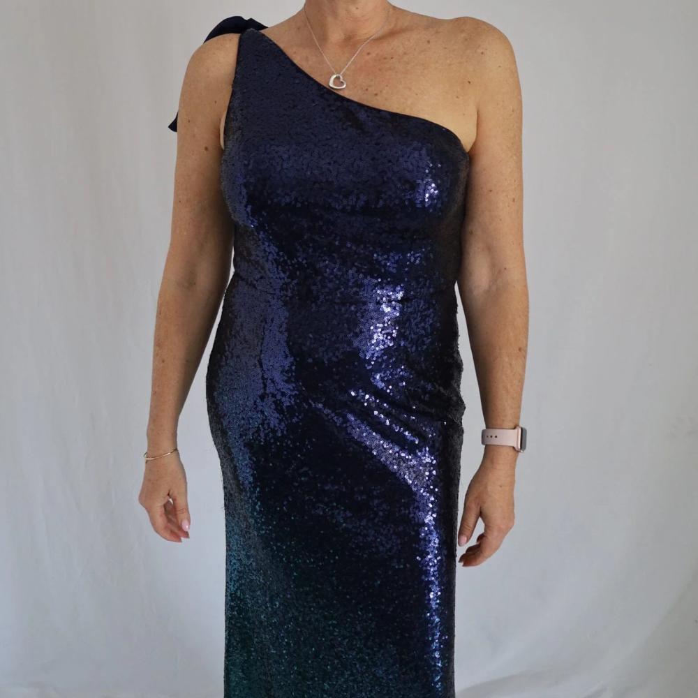 Ever Pretty Mermaid Sequin Gown Blue Size 14