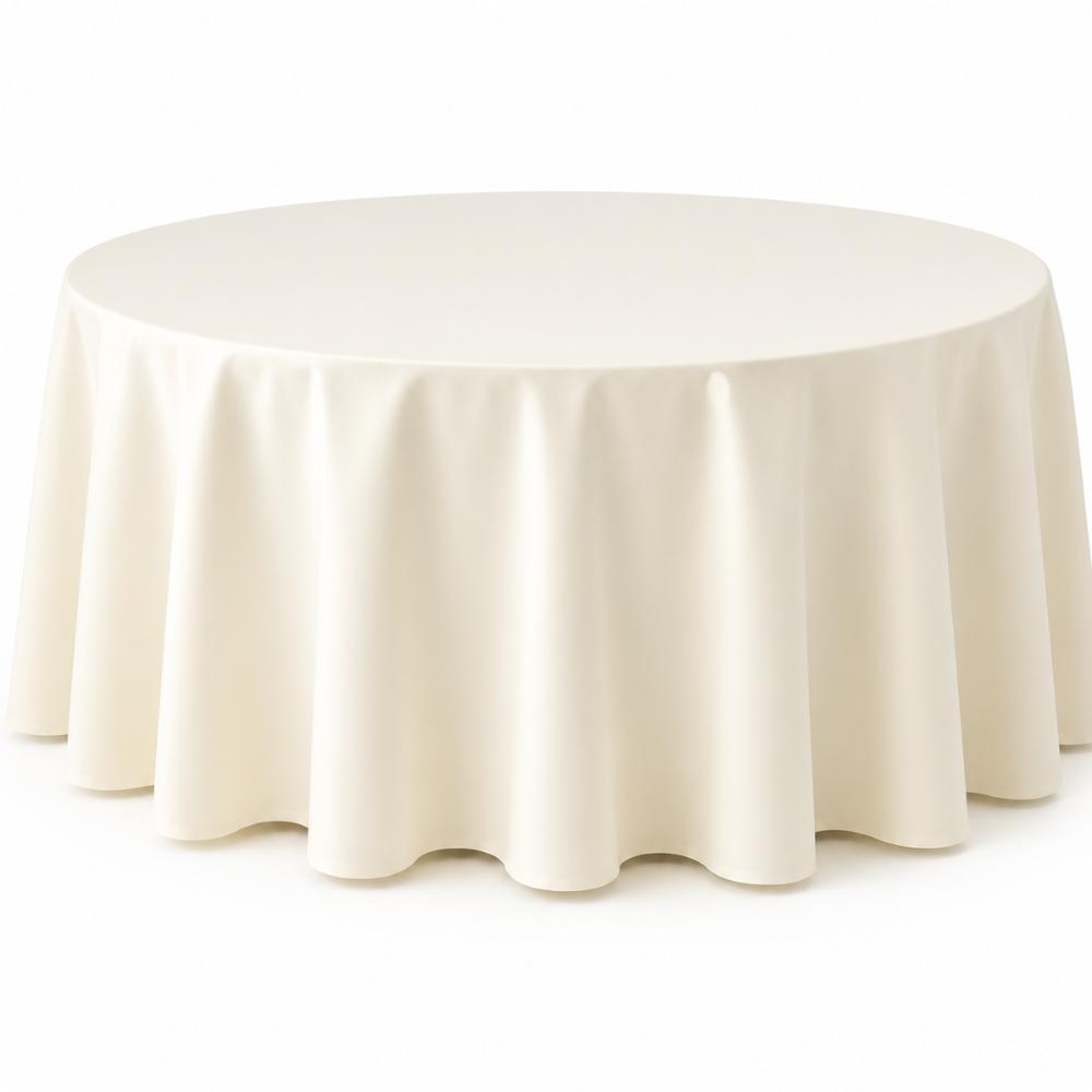 Tablecloth Ivorey 305cm Round  (Commercial Grade, Laundered including professional pressing)