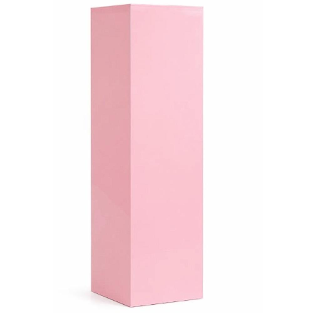 Styling - 90cm Tall Acrylic Pale Pink Square Plinth