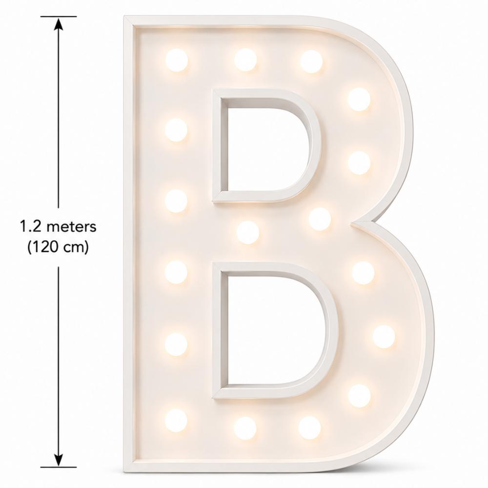 LED 1.2m Light Up Letter 'B' White