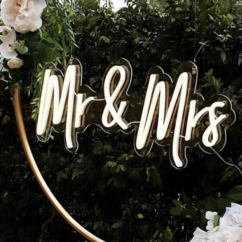 Mr. & Mrs. neon sign