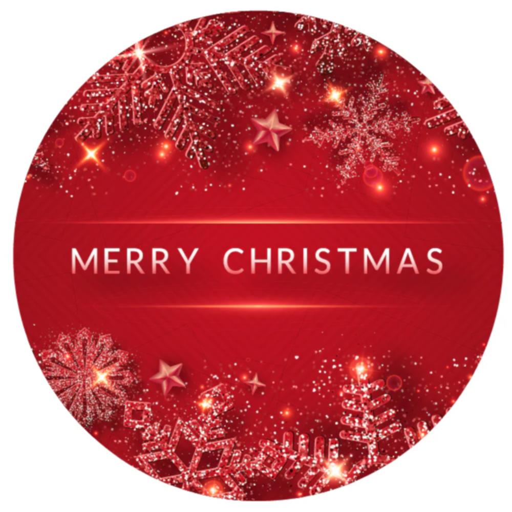 Red Merry Christmas Round Backdrop Package