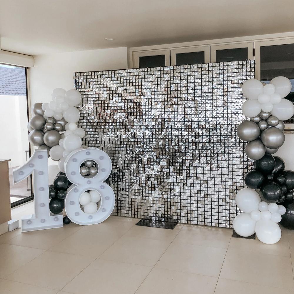 Silver Diamond Shimmer Wall Backdrop