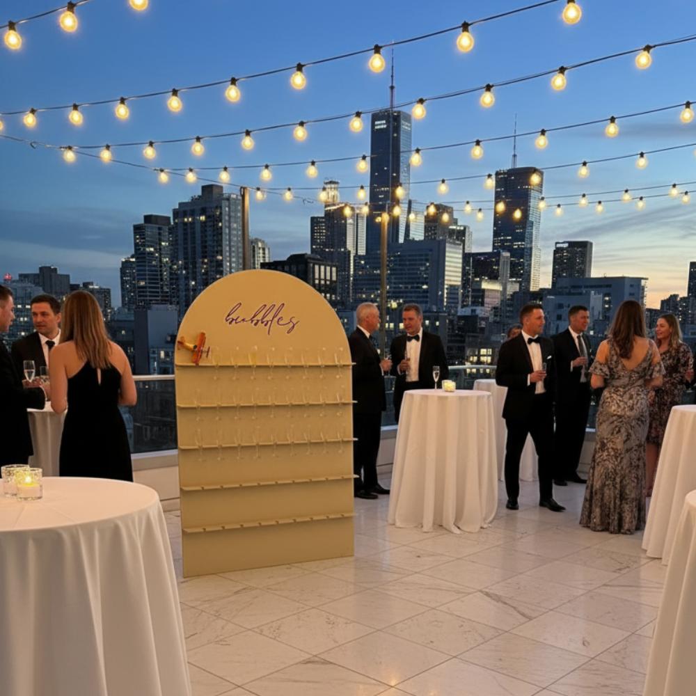 Champagne Wall (with Cocktail Glasses)