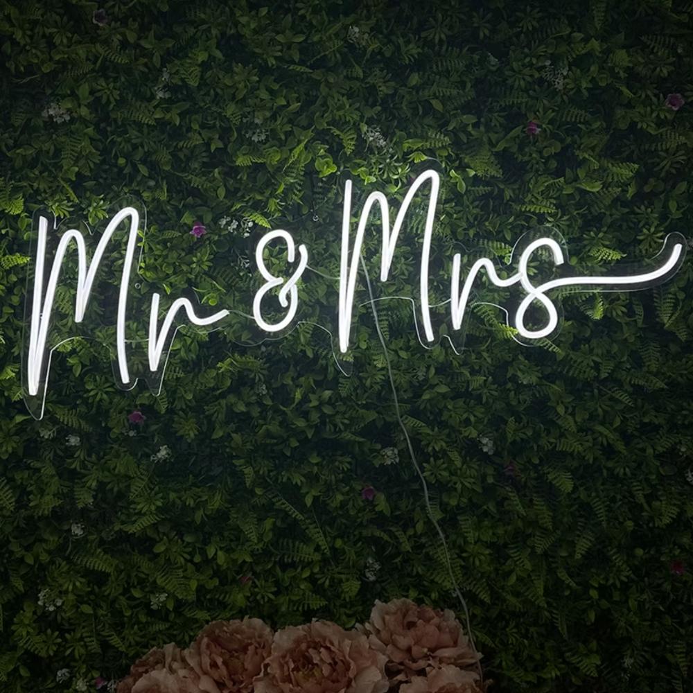 Mr. & Mrs. neon sign