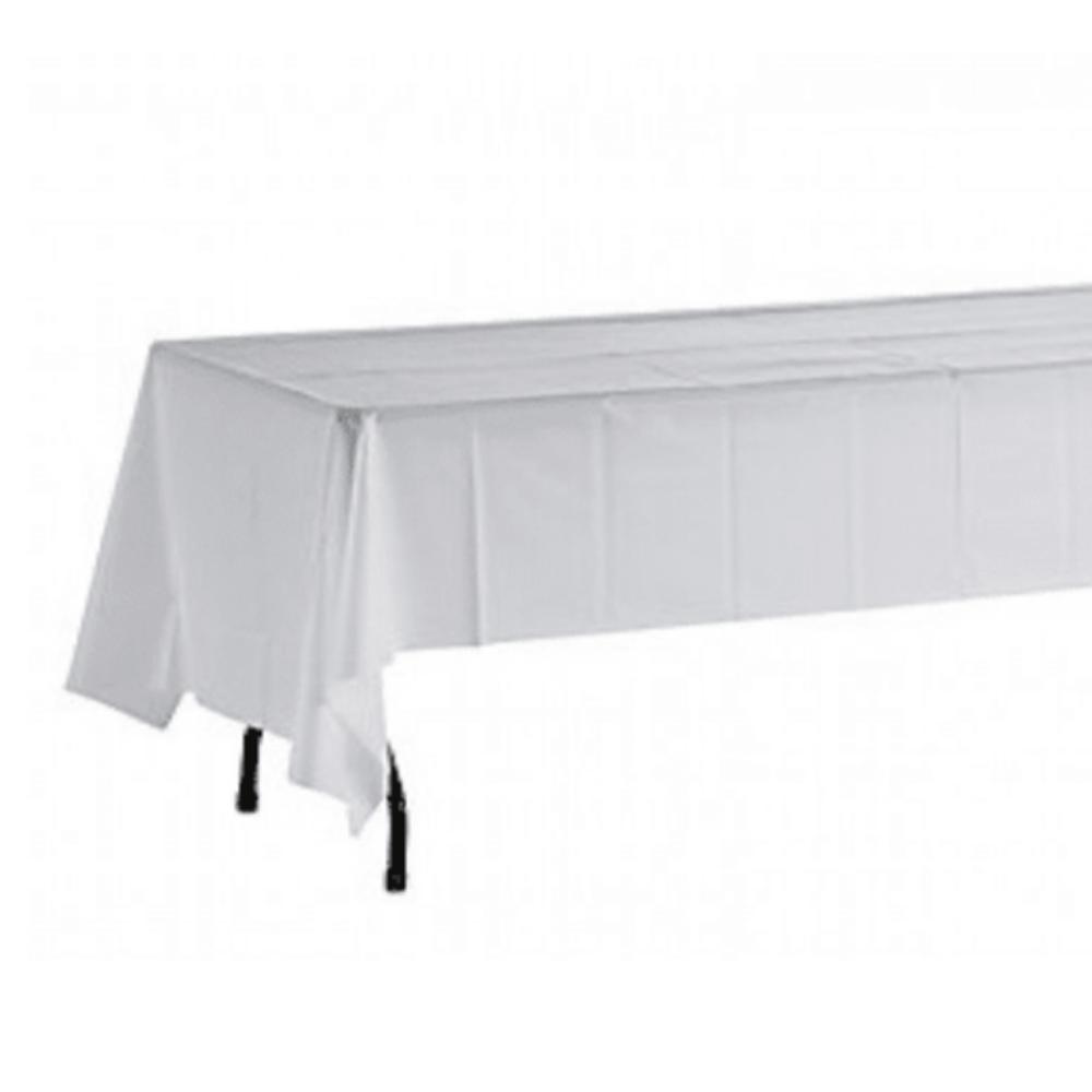 Tablecloth to suit 2.4m Trestle (LONG OVERHANG) - White (330cm x 180cm)