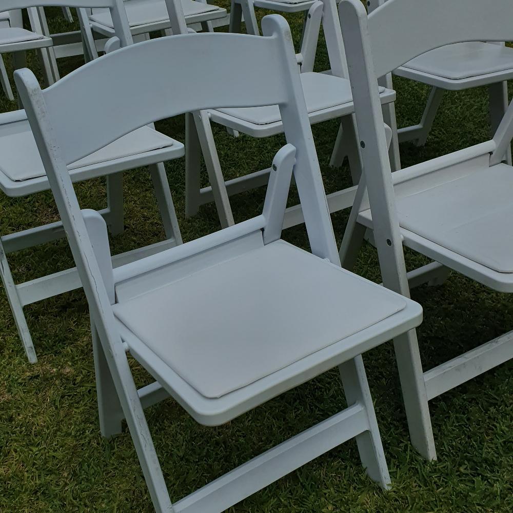 White Americana Folding Chair