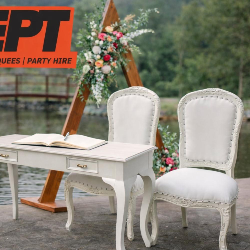 Chair - Luxury signing table and chair set