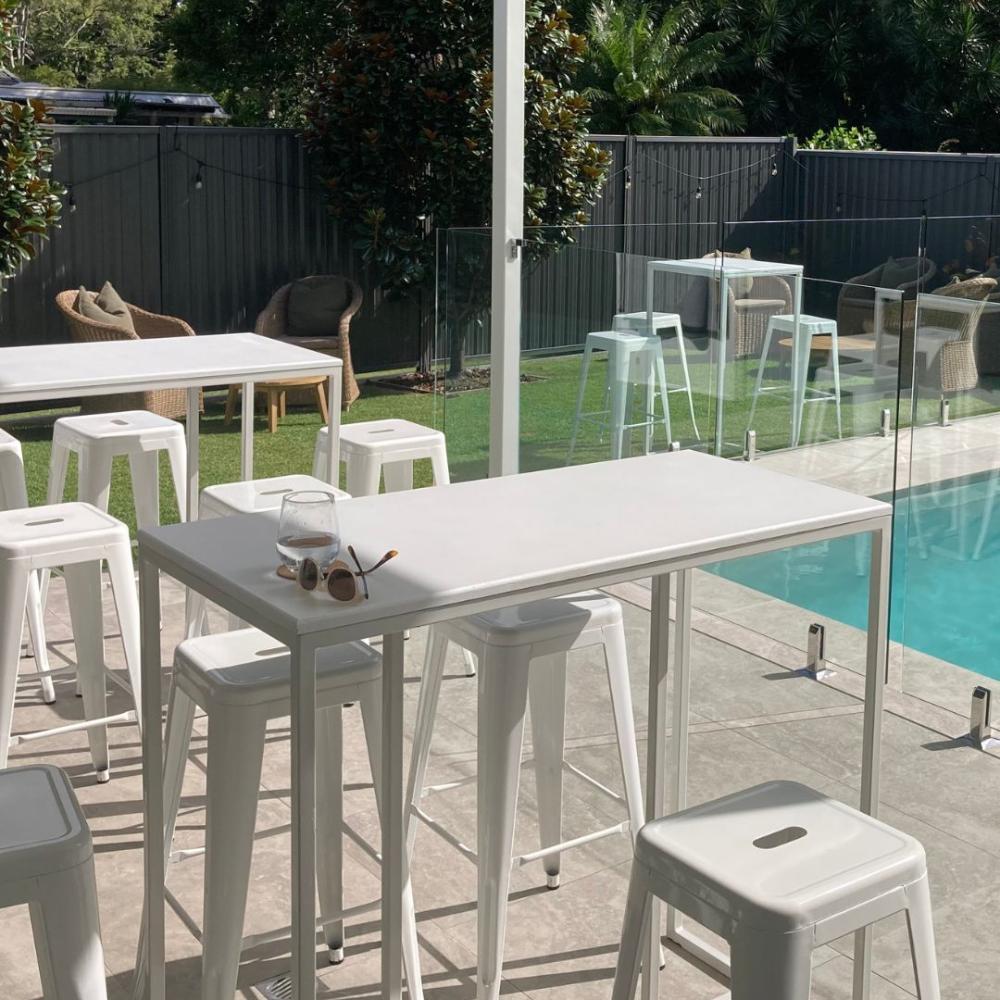 Arctic White Rectangle Bar Table