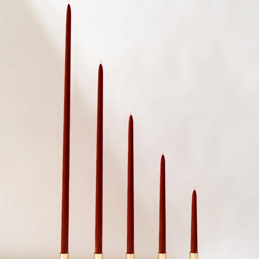Bordeaux Dark Red Taper Candles