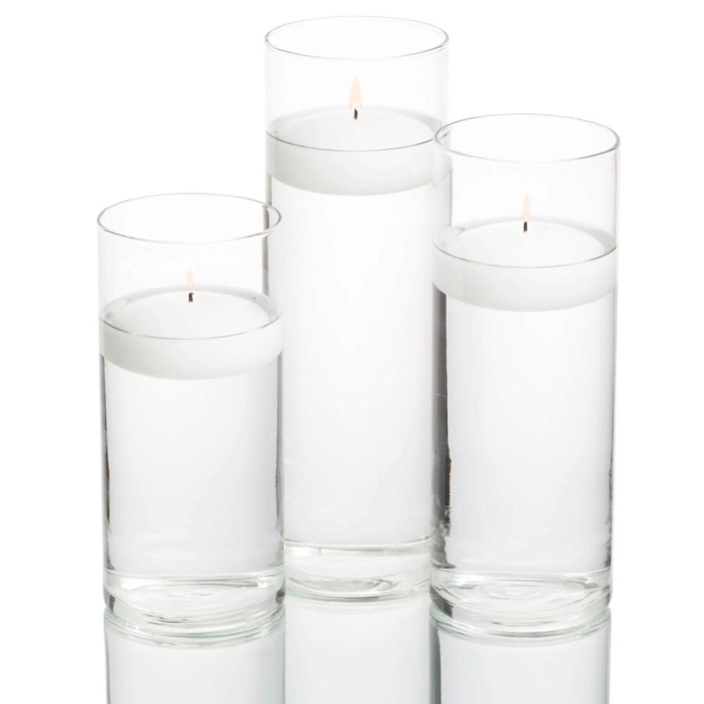 Floating Candles in Vase - Set of 3