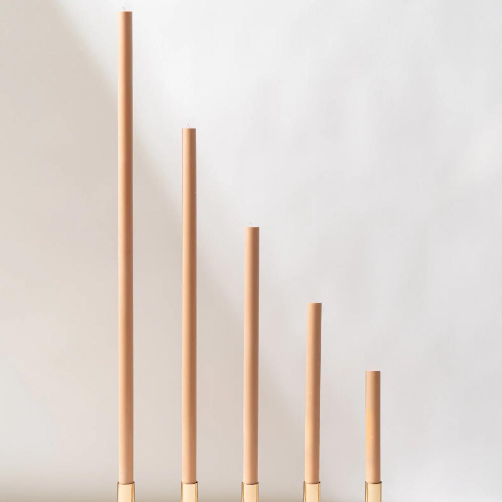 Venti Brown Cathedral Candles - 46cm - PAIR