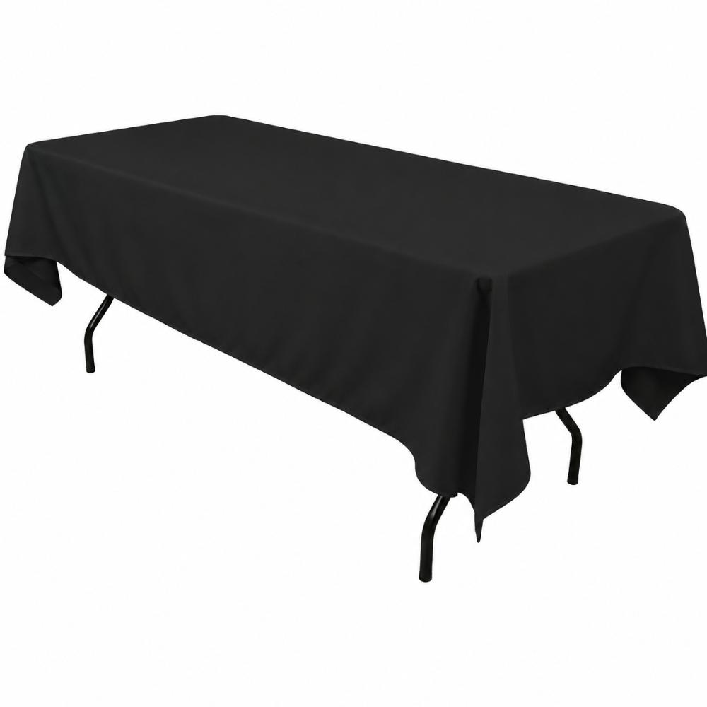 Tablecloth Black 305cm x 182cm Rectangle (Commercial Grade, Laundered including professional pressing)