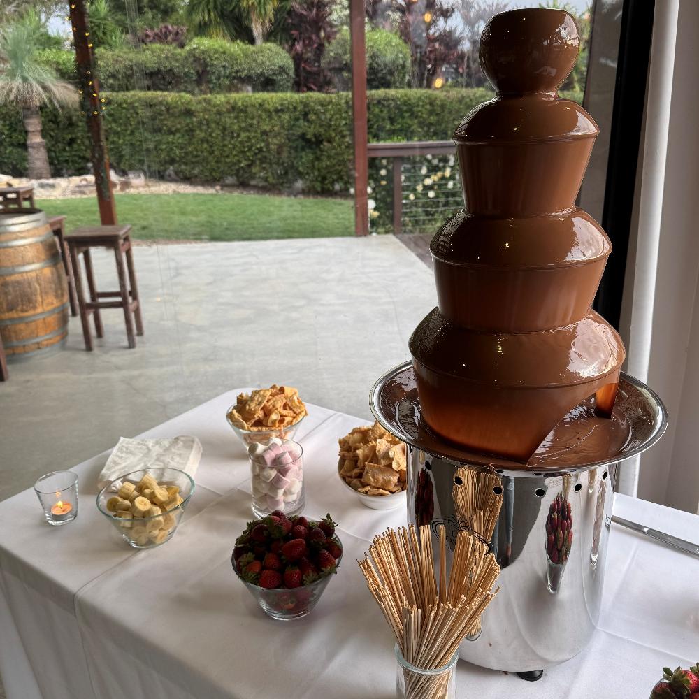 4 Tier Chocolate Fountain Hire - Traditional Package (40-100 People)