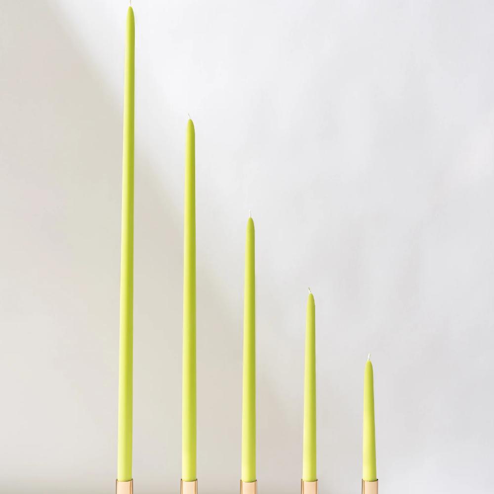 Apple Green Taper Candles