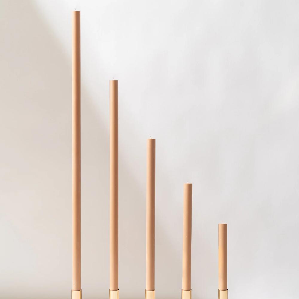 Venti Brown Taper Candles - 76cm - PAIR